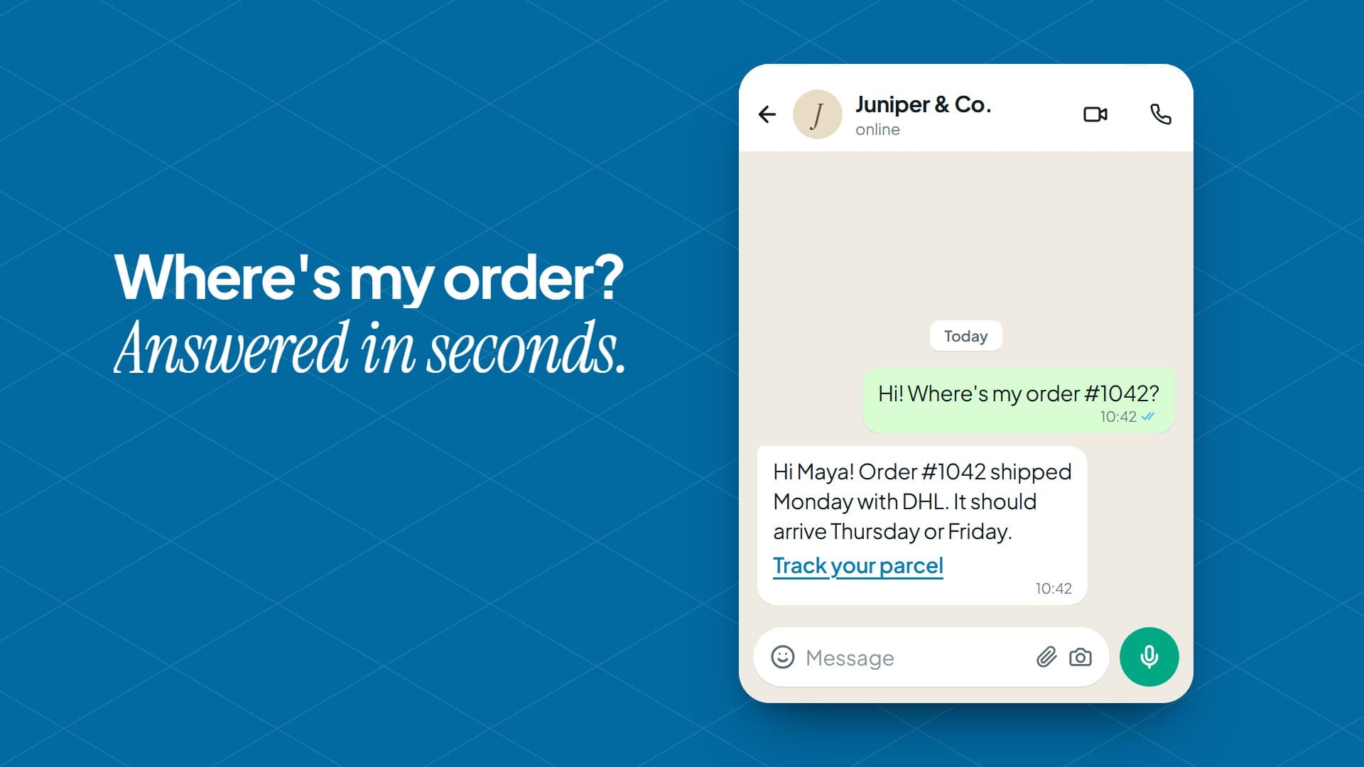 WhatsApp film: Your number, answering around the clock.